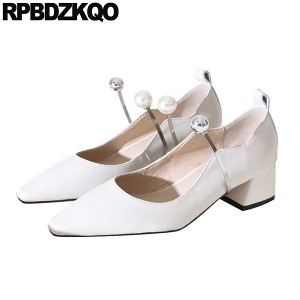 medium heels women 2019 shoes block pumps beige genuine leather pearl pointed toe size 4 34 slip on, Black
medium heels women 2019 shoes block pumps beige genuine leather pearl pointed toe size 4 34 slip on, Black
