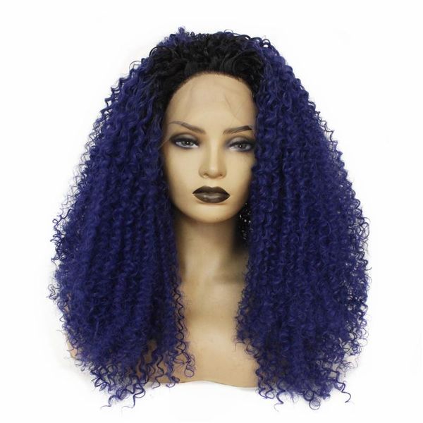 dark roots afro kinky curly hair glueless high temperature fiber hair ombre blue synthetic lace front wigs for black women
dark roots afro kinky curly hair glueless high temperature fiber hair ombre blue synthetic lace front wigs for black women
