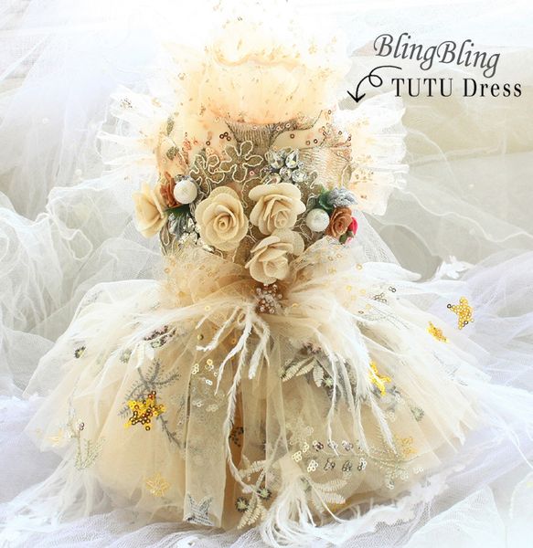 handmade dog apparel clothes noble champagne color 3d flower gem soft yarn dress for pet cat poodle maltese yorkie
handmade dog apparel clothes noble champagne color 3d flower gem soft yarn dress for pet cat poodle maltese yorkie