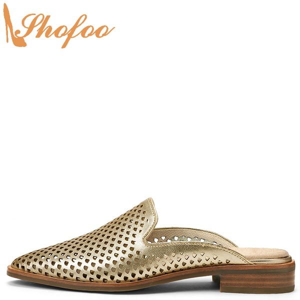 gold mules women outside slippers perforated details large size 12 15 ladies fashion low chunky heels casual mature shoes shofoo, Black
gold mules women outside slippers perforated details large size 12 15 ladies fashion low chunky heels casual mature shoes shofoo, Black