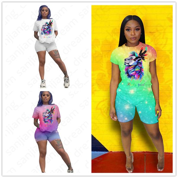 women summer shorts set outfits dazzling lion print short sleeve round neck t-shirt tee shorts pants tracksuit night club clothes d4704, Gray
women summer shorts set outfits dazzling lion print short sleeve round neck t-shirt tee shorts pants tracksuit night club clothes d4704, Gray