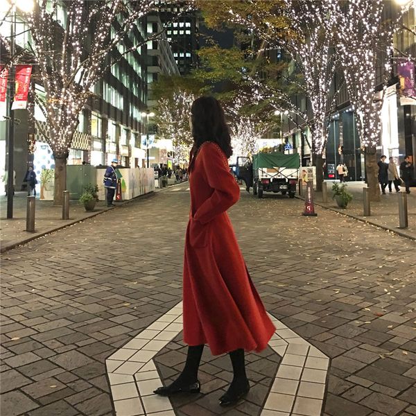 abrigos mujer 2019 fall winter new fashion classic loose skirt style woolen coat bow collar long outerwear women's clothing f140, Black
abrigos mujer 2019 fall winter new fashion classic loose skirt style woolen coat bow collar long outerwear women's clothing f140, Black