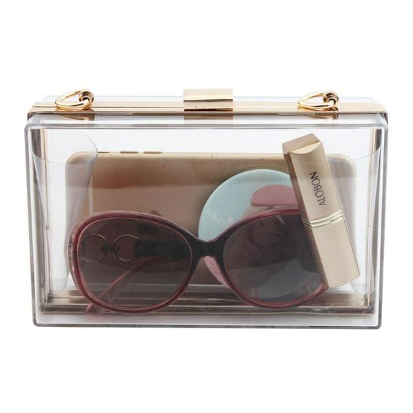 clear purse clutch bag hangbags women bags 2020 shoulder bag female rivets acrylic transparent bags evening