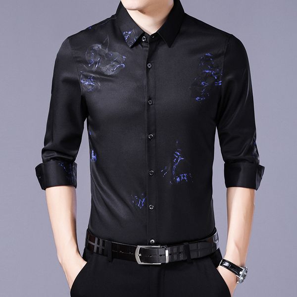 men's casual shirts spring real silk korean black long sleeve shirt men clothes 2021 mens slim fit camisa hombre kj1964, White;black
men's casual shirts spring real silk korean black long sleeve shirt men clothes 2021 mens slim fit camisa hombre kj1964, White;black