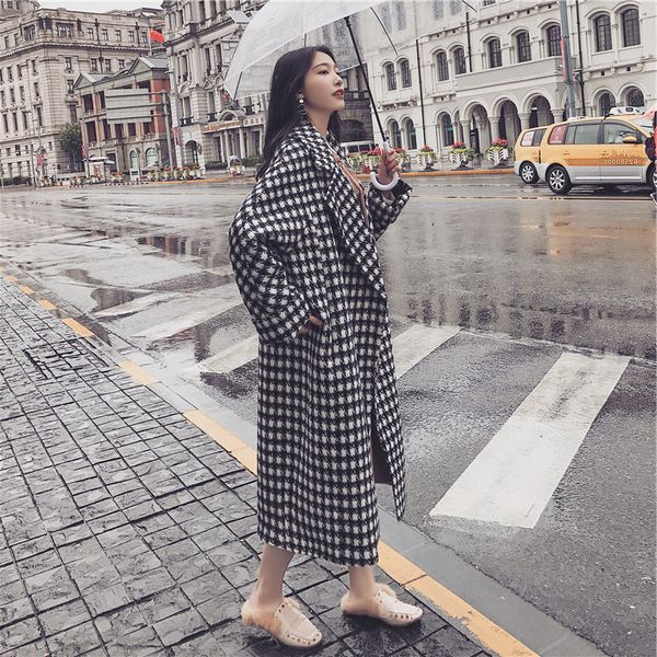 2018 long woolen coat women for autumn winter long sleeve lattice elegant casual loose female overcoat manteau femme hiver s, Black
2018 long woolen coat women for autumn winter long sleeve lattice elegant casual loose female overcoat manteau femme hiver s, Black