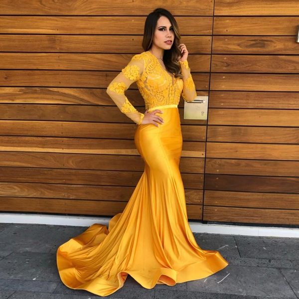 gold open back mermaid evening dresses v neck full sleeve appliques satin formal gown sweep train evening wears, White;black
gold open back mermaid evening dresses v neck full sleeve appliques satin formal gown sweep train evening wears, White;black