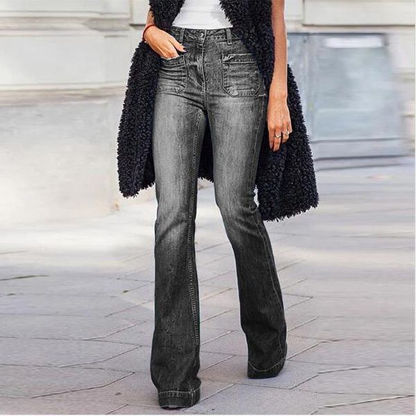 women plus size solid color jeans trousers high waist casual straight button jeans female slim denim, Blue
women plus size solid color jeans trousers high waist casual straight button jeans female slim denim, Blue
