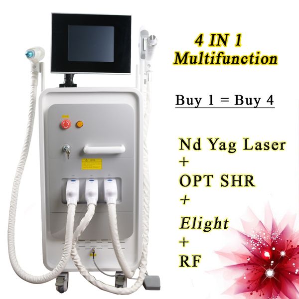 4 in 1 multifunction beauty machine ipl skin pigment shr laser hair removal rf skin rejuvenation ndyag laser tattoo removal, Black
4 in 1 multifunction beauty machine ipl skin pigment shr laser hair removal rf skin rejuvenation ndyag laser tattoo removal, Black