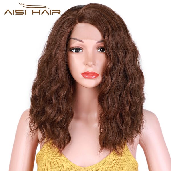 aisi hair 15inches side part nature wave wig synthetic lace front wig for black women natural realistic cosplay
aisi hair 15inches side part nature wave wig synthetic lace front wig for black women natural realistic cosplay