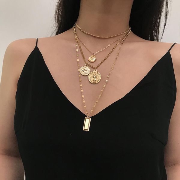 miss jq 2019 metal round portrait necklace for women geometric chain necklace fashion vintage multiple pendants leader jewelry, Silver
miss jq 2019 metal round portrait necklace for women geometric chain necklace fashion vintage multiple pendants leader jewelry, Silver