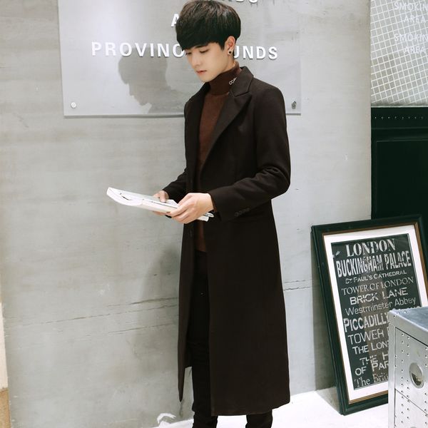 2019 turn down collar long wool coat and jacket single breasted men overcoat korean style fashion woolen winter coats, Black
2019 turn down collar long wool coat and jacket single breasted men overcoat korean style fashion woolen winter coats, Black