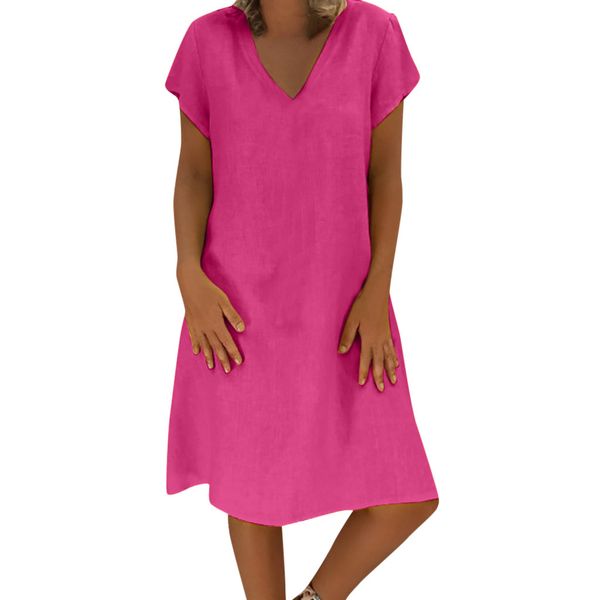 dress new women summer style feminino vestido t-shirt cotton linen casual plus size ladies loose dresses, Black;gray
dress new women summer style feminino vestido t-shirt cotton linen casual plus size ladies loose dresses, Black;gray