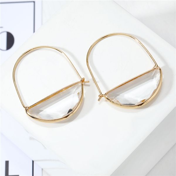 dayoff korean wedding earing girl simicircle glass pendant drop earrings for women female jewelry transparent earings e439-2, Silver
dayoff korean wedding earing girl simicircle glass pendant drop earrings for women female jewelry transparent earings e439-2, Silver