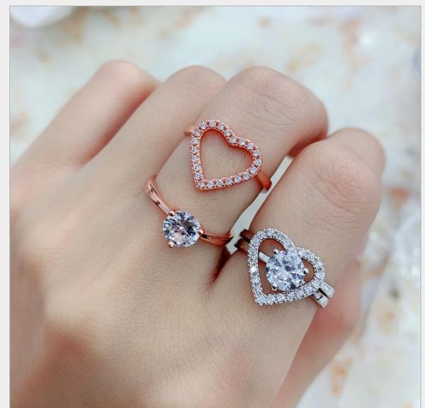 new japanese and korean version full diamond love two in one ring female simple student set ring birthday gift, Silver
new japanese and korean version full diamond love two in one ring female simple student set ring birthday gift, Silver