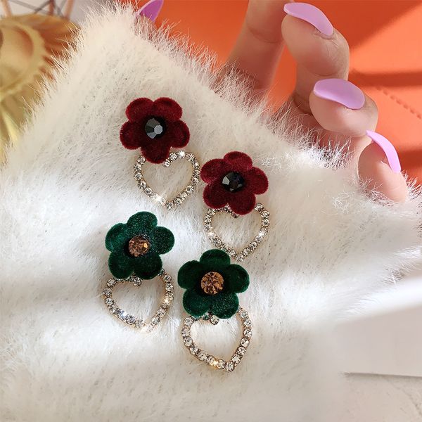 ustar cute red green flower drop earring for women heart crystal dangle earring fashion party jewelry gifts, Silver
ustar cute red green flower drop earring for women heart crystal dangle earring fashion party jewelry gifts, Silver