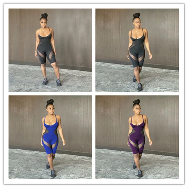 women summer sleeveless suspender pant mesh design jumpsuit rompers low neck one-piece shorts leggings casual bodysuits clothes d52213ly, White
women summer sleeveless suspender pant mesh design jumpsuit rompers low neck one-piece shorts leggings casual bodysuits clothes d52213ly, White