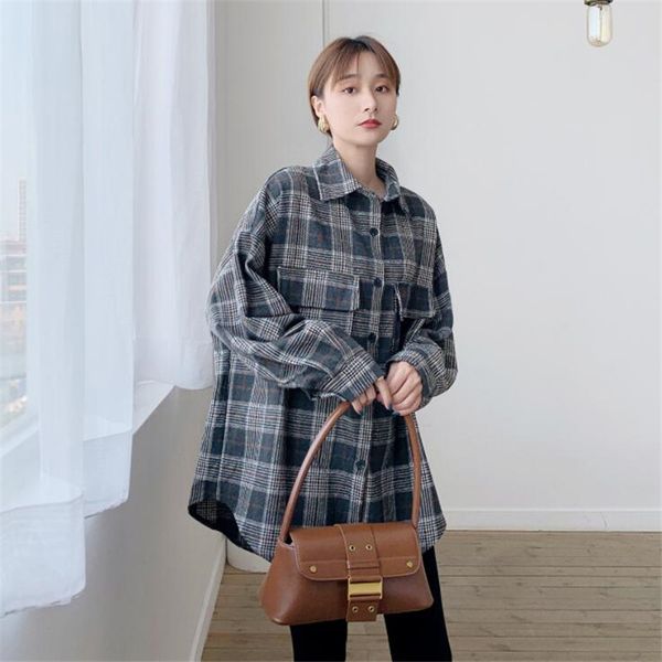 thick loose women plaid blouse 2020 spring long sleeve shirts female oversized blouse checkered pockets warm thick shirts top, White
thick loose women plaid blouse 2020 spring long sleeve shirts female oversized blouse checkered pockets warm thick shirts top, White