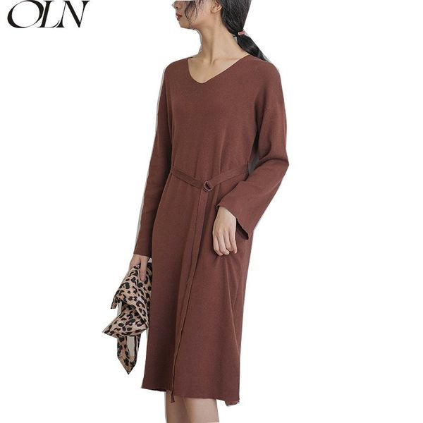 2018 spring autumn new korean version casual dresses v-neck loose mid-length knitted womens dress robe femme blusas fall clothes, Black;gray
2018 spring autumn new korean version casual dresses v-neck loose mid-length knitted womens dress robe femme blusas fall clothes, Black;gray