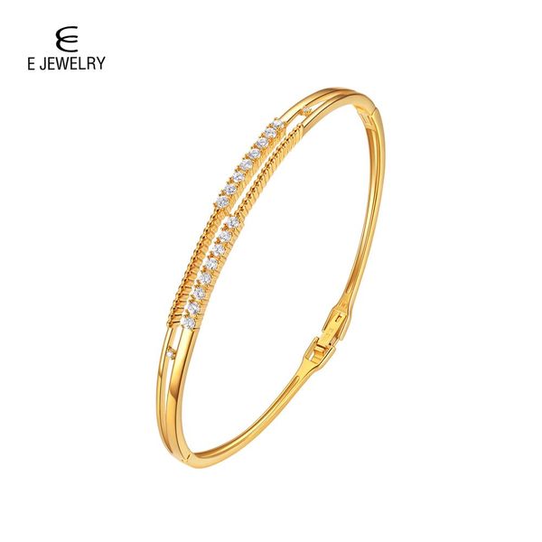 e jewelry brass bangle white double layer cubic zirconia stone for women charm gold-color elegant fashion party gifts, Black
e jewelry brass bangle white double layer cubic zirconia stone for women charm gold-color elegant fashion party gifts, Black