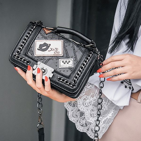 women handle bags woman handbags 2019 brand designer chains crossbody bag for womens rivet sac small bags for women
women handle bags woman handbags 2019 brand designer chains crossbody bag for womens rivet sac small bags for women