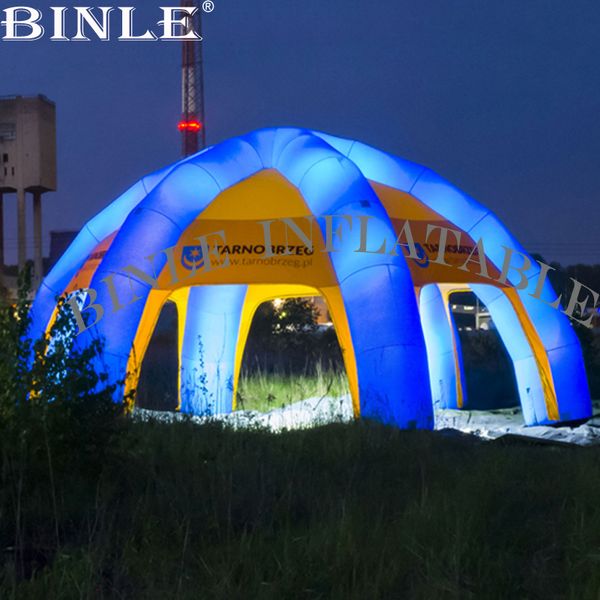 blue giant outdoor inflatable spider tent with led lighting 6 legs arch tent blow up dome tent for exhibition event rental
blue giant outdoor inflatable spider tent with led lighting 6 legs arch tent blow up dome tent for exhibition event rental
