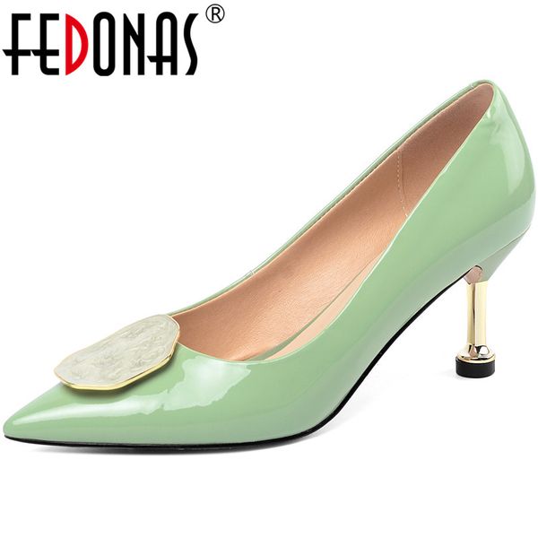 fedonas cow patent leather women shoes high heels pumps metal decoration pointed toe sandals summer party prom shoes woman, Black
fedonas cow patent leather women shoes high heels pumps metal decoration pointed toe sandals summer party prom shoes woman, Black