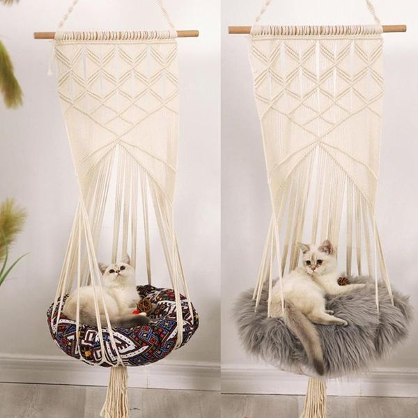 boho style cat swing cage bed handmade hanging sleep chair seats tassel catstoy cotton rope macrame tassel house pets supplies
boho style cat swing cage bed handmade hanging sleep chair seats tassel catstoy cotton rope macrame tassel house pets supplies