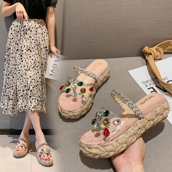 transparent slippers glitter slides summer women's shoes platform fashion pantofle low jelly flat 2020 fabric crystal, Black
transparent slippers glitter slides summer women's shoes platform fashion pantofle low jelly flat 2020 fabric crystal, Black