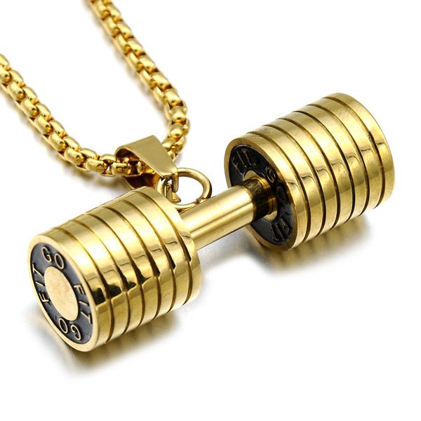 titanium steel men and women necklace personality punk hip-hop dumbbell sports fitness pendant chain, Silver
titanium steel men and women necklace personality punk hip-hop dumbbell sports fitness pendant chain, Silver