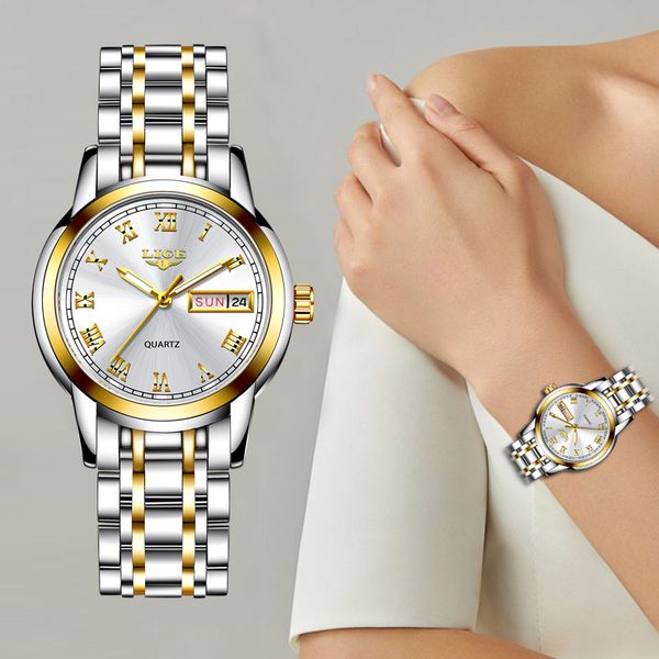 lige fashion women watch luxury stainless steel quartz watch ladies business japanese quartz movement, Slivery;brown
lige fashion women watch luxury stainless steel quartz watch ladies business japanese quartz movement, Slivery;brown
