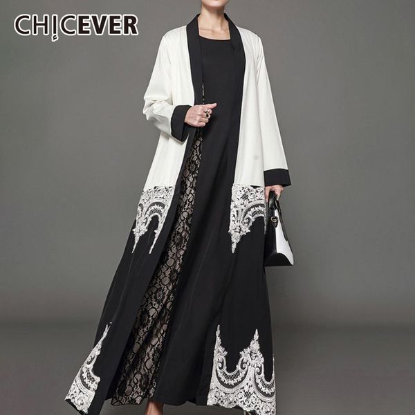 women's trench coats chicever patchwork lace v nech open stitch long sleeve hit color plus size casual coat female 2021 clothes, Tan;black
women's trench coats chicever patchwork lace v nech open stitch long sleeve hit color plus size casual coat female 2021 clothes, Tan;black