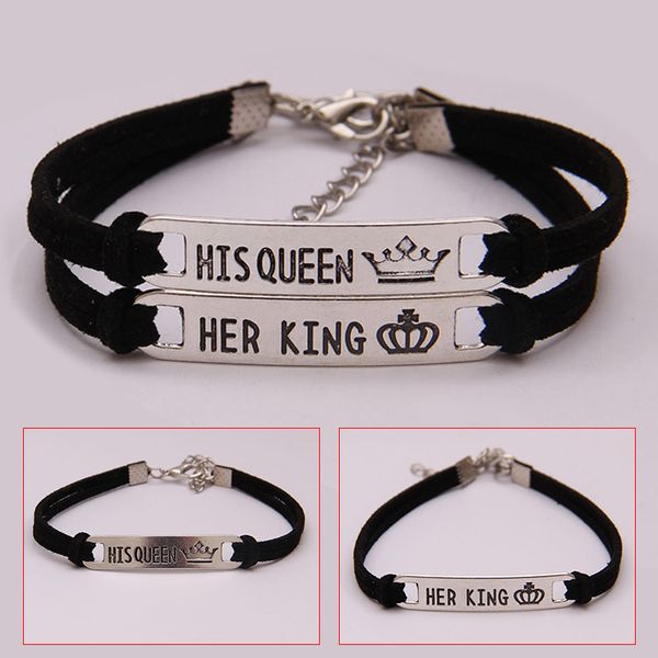 newly women 2pcs matching set his queen her king alloy couple bracelet jewelry accessories gift, Golden;silver
newly women 2pcs matching set his queen her king alloy couple bracelet jewelry accessories gift, Golden;silver