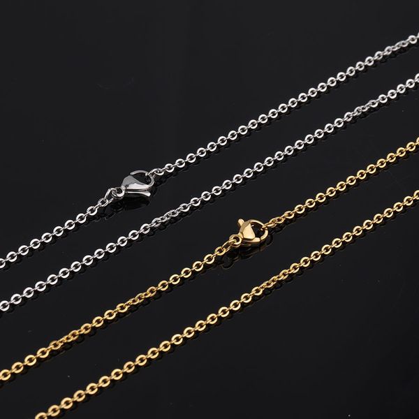 5pcs/lot 316l stainless steel 2mm rolo link chain necklace 50cm length gold silver tone cable chain with lobster clasp necklace 
5pcs/lot 316l stainless steel 2mm rolo link chain necklace 50cm length gold silver tone cable chain with lobster clasp necklace