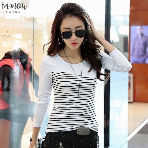 t shirt women shirts long sleeve casual tshirt striped female o neck t shirt striped womens tee shirt femmel, White
t shirt women shirts long sleeve casual tshirt striped female o neck t shirt striped womens tee shirt femmel, White