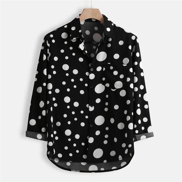 men shirt long sleeve vintage polka dot high street beach camisa chic breathable hawaiian men brand shirts 2020, White;black
men shirt long sleeve vintage polka dot high street beach camisa chic breathable hawaiian men brand shirts 2020, White;black