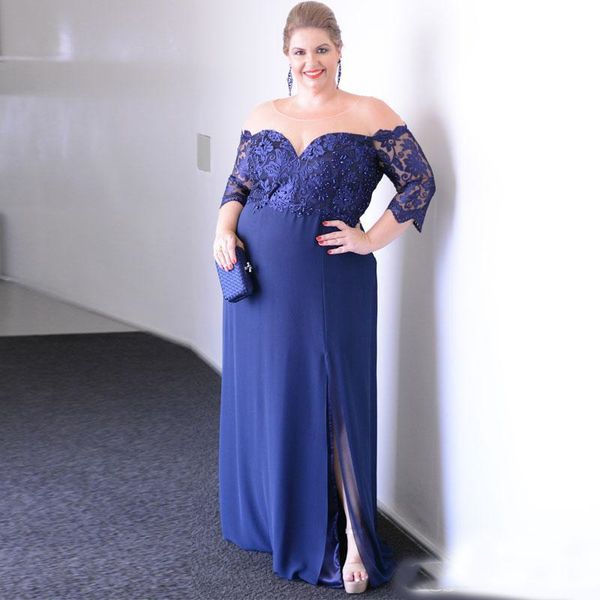royal blue plus size mother of bride dress 3/4 sleeve sheer neck beaded lace long mother of groom dress evening party, Black;red
royal blue plus size mother of bride dress 3/4 sleeve sheer neck beaded lace long mother of groom dress evening party, Black;red