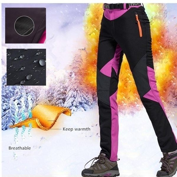 women winter warm outdoor hiking pants camping climbing softshell fleece sportwear trousers windproof waterproof pants 2020, Black;white
women winter warm outdoor hiking pants camping climbing softshell fleece sportwear trousers windproof waterproof pants 2020, Black;white