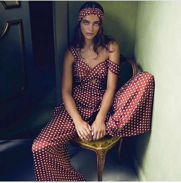 2019 spring new arrive vintage jumpsuits loose style dot print deep v women jumpsuits, Black;white
2019 spring new arrive vintage jumpsuits loose style dot print deep v women jumpsuits, Black;white