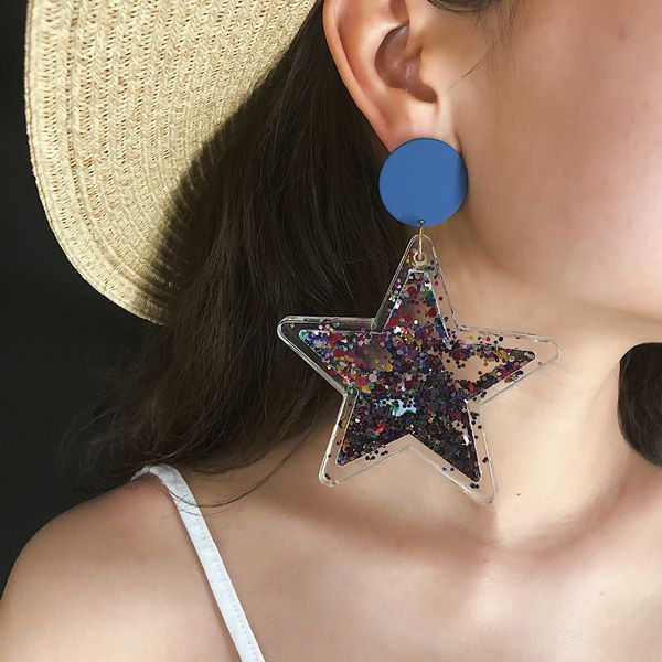 bohemia shining big star drop earrings brincos exaggerated blink sequin korean acrylic crystal statement dangle earring, Golden
bohemia shining big star drop earrings brincos exaggerated blink sequin korean acrylic crystal statement dangle earring, Golden