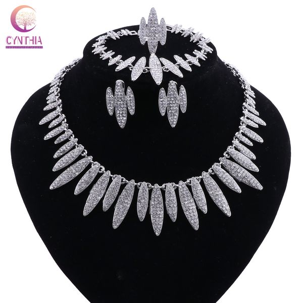 cynthia african beads jewelry set silver plated wedding jewelry sets for brides crystal necklace earrings costume set
cynthia african beads jewelry set silver plated wedding jewelry sets for brides crystal necklace earrings costume set