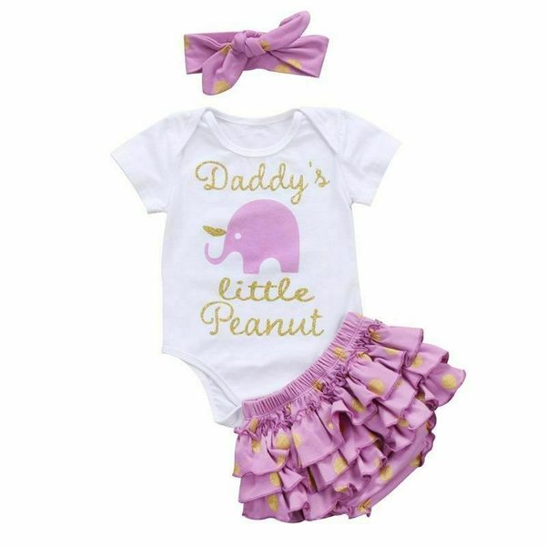 lovely newborn baby girl clothes set little peanut romper elephant +ruffles gold dots bloomers shorts headband 3pcs clothes, Pink;blue
lovely newborn baby girl clothes set little peanut romper elephant +ruffles gold dots bloomers shorts headband 3pcs clothes, Pink;blue