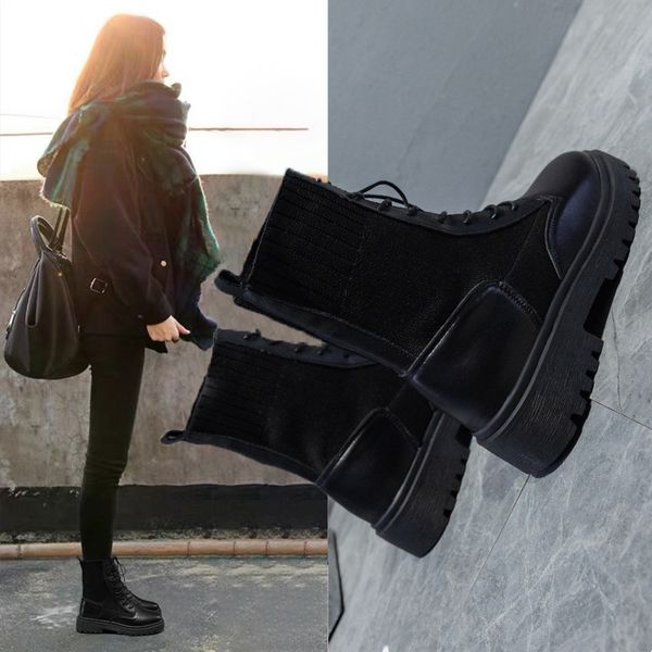 autumn and winter explosions women's short boots british style fashion wild flying woven stitching boots ladiesankleboots, Black
autumn and winter explosions women's short boots british style fashion wild flying woven stitching boots ladiesankleboots, Black