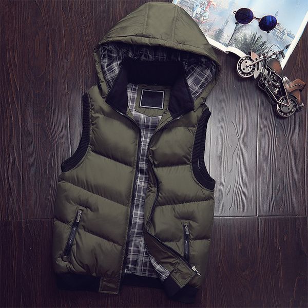 men's vests 2021 brand winter vest sleeveless jacket casual warm hooded men windproof cotton-padded male slim hood coat waistcoat, Black;white
men's vests 2021 brand winter vest sleeveless jacket casual warm hooded men windproof cotton-padded male slim hood coat waistcoat, Black;white