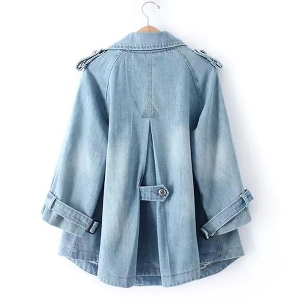 denim trench coat loose a-line office lady elegant jean blue outwear coat cloak plus size winter outwear, Tan;black
denim trench coat loose a-line office lady elegant jean blue outwear coat cloak plus size winter outwear, Tan;black
