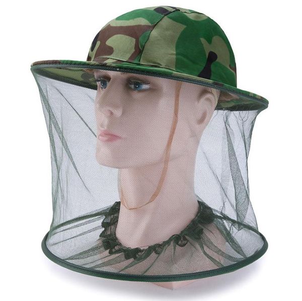 

outdoor camo cap sun protection fishing hats practical insect bee mosquito resistance bug net mesh head face hat