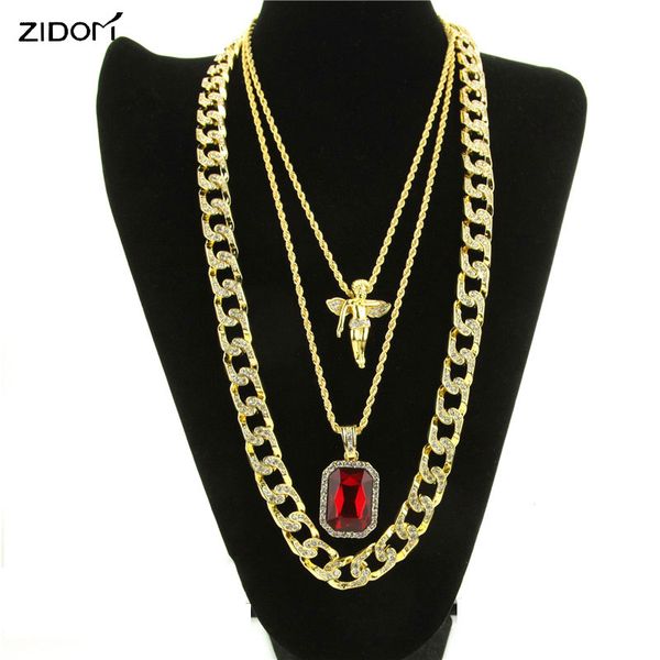 3pcs/set gold color men hiphop bling iced out angel+mini gem pendant necklaces+76cm long miami cuban chains hip hop necklace, Silver
3pcs/set gold color men hiphop bling iced out angel+mini gem pendant necklaces+76cm long miami cuban chains hip hop necklace, Silver