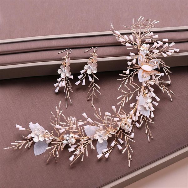 baroque gold leaf flower headband earring set bridal hairbands headpiece headdress hair accessories wedding crown tiara jewelry, Golden;white
baroque gold leaf flower headband earring set bridal hairbands headpiece headdress hair accessories wedding crown tiara jewelry, Golden;white