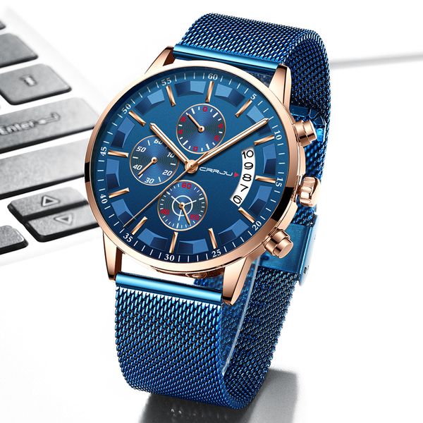 crrju luxury relogio masculino mens watches waterproof sports watch chronograph mens casual stainless steel quartz wristwatch, Slivery;brown
crrju luxury relogio masculino mens watches waterproof sports watch chronograph mens casual stainless steel quartz wristwatch, Slivery;brown