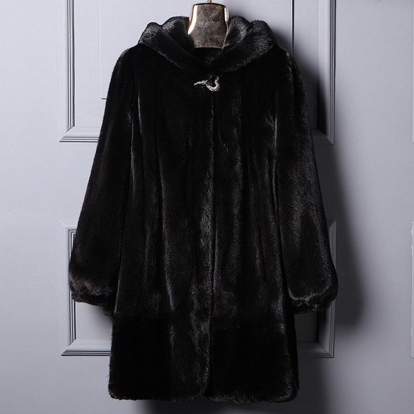 6xl large size women's fashionable fur coat 2019 winter new hooded artificial fur long section leisure coat r1143, Black
6xl large size women's fashionable fur coat 2019 winter new hooded artificial fur long section leisure coat r1143, Black