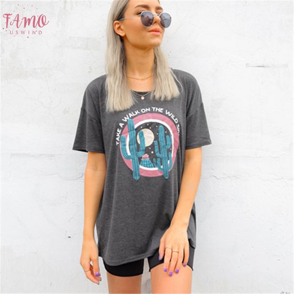 2019 summer тенниска женщины топы tee возьмите v шеи walk on the wild side печати тенниска женский o шеи, White
2019 summer тенниска женщины топы tee возьмите v шеи walk on the wild side печати тенниска женский o шеи, White